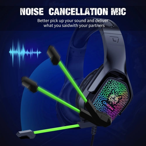 WINGOMART X3 Gaming Headset Over-ear 3.5mm LED Light Stereo Bass Game Headphones with Mic for PC Laptop Gamer Xbox One, PS5, PS4, PC, Nintendo Switch playstation 5 Gaming headset - Black