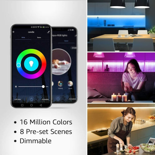 10M 32.8ft LED Strip Lights Smart Phone APP Controlled Sync to Music Waterproof RGB Light Strips Kit compatible W/ Amazon alexa & google IFTTT