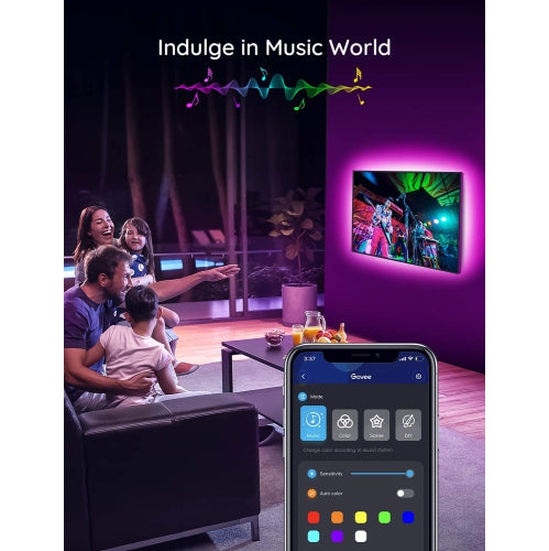 WINGOMART Smart LED Strip 2Meter 6.5FT USB Powered 16 Million Colors RGB led Light for Flat Screen TV LCD, Monitor, Under Cabinet, Bluetooth APP Control & Smart Music Sync