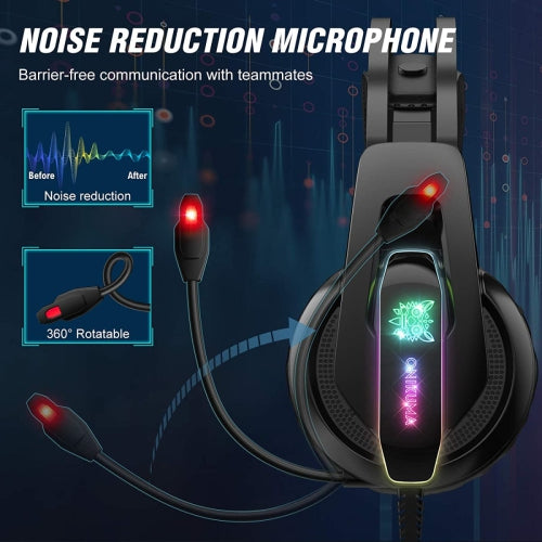 WINGOMART K16 Gaming Headset Over-ear 3.5mm LED Light Stereo Bass Game Headphones with Mic for PC Laptop Gamer Xbox One, PS5, PS4, PC, Nintendo Switch playstation 5 Gaming headset