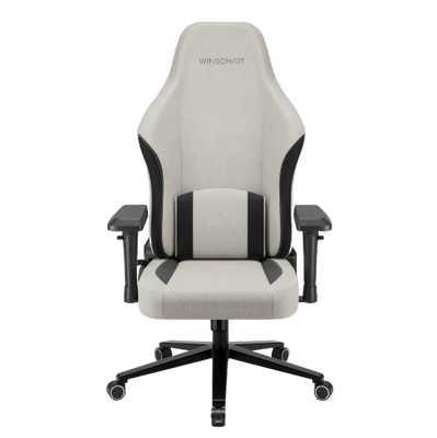 WINGOMART Ergonomic Gaming Chair with Memory Foam Support & 4D Armrests – High-Back 180° Reclining Linen Executive Office Chair with Flat Alloy Base for Premium Comfort