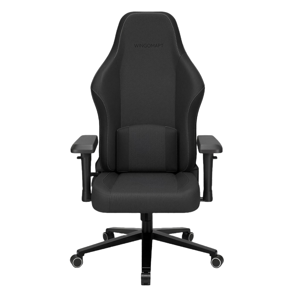 WINGOMART MEMORY PRO Gaming Chair Black — front view studio cutout