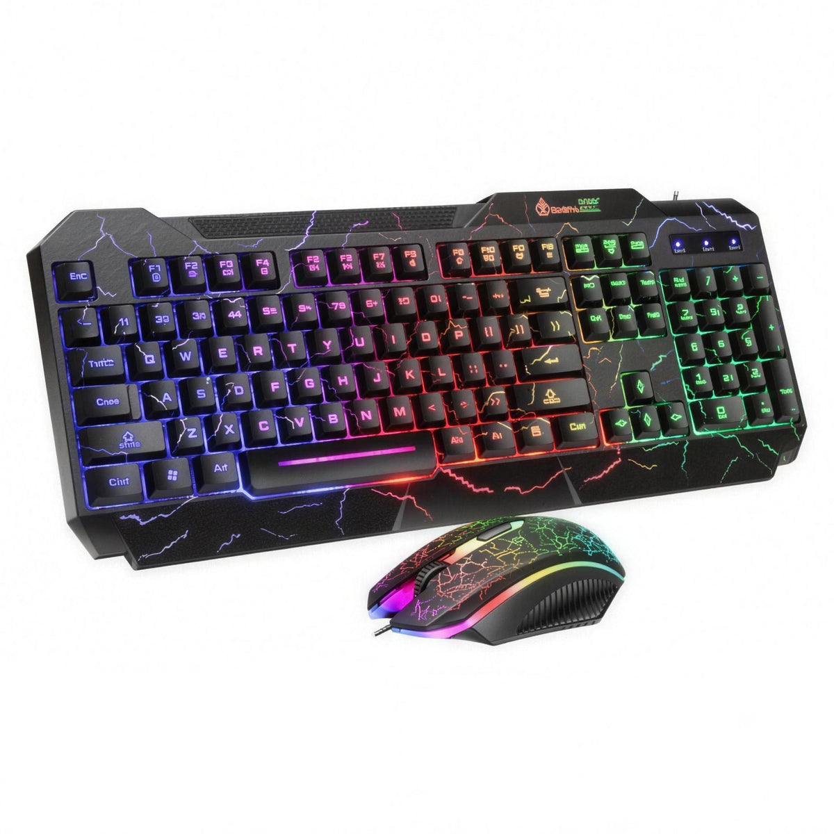 Ensemble clavier et souris WINGOMART D620 : clavier et souris gaming avec rétroéclairage arc-en-ciel