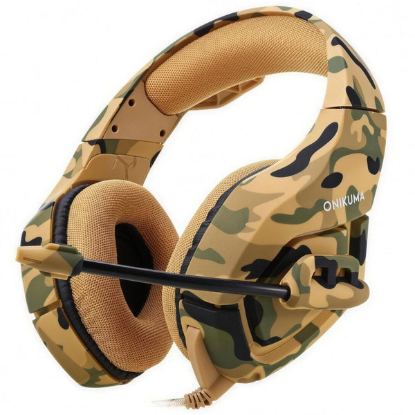 Casque d'écoute gaming WINGOMART K1B camouflage — micro, basses stéréo, 3,5 mm