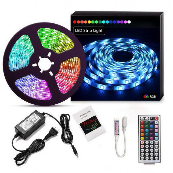 Ruban lumineux DEL RGB 5050 de 16,4 pi, couleurs changeantes et télécommande RF
