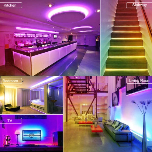 LED Strip Light Kit 16.4ft/5m Flexible Color Changing RF Remote Led Lights Strips 5050 RGB