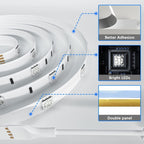 Smart Lighting 10m (32.8ft) LED Strip Light Kit - 300 LEDs - 5050 RGB - Waterproof - Flexible Color Changing with 44 Keys IR Remote Controller & 12V Power Supply (2 x 5M Strips)