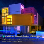 Smart Lighting 10m (32.8ft) LED Strip Light Kit - 300 LEDs - 5050 RGB - Waterproof - Flexible Color Changing with 44 Keys IR Remote Controller & 12V Power Supply (2 x 5M Strips)