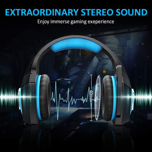 Gaming Headset w/Mic for Xbox One, PS5, PS4, PC, Nintendo Switch playstation 5 - Stereo Bass Headphones - 3.5mm - Lightweight Over Ear Headphones with LED Light, Volume Control, Noise Canceling