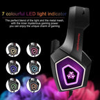 Gaming Headset w/Mic for Xbox, playstation, PS5, PS4, PC, Nintendo Switch - Stereo Bass Headphones 3.5mm - Over Ear Headphones with LED Light, Volume Control, Noise Canceling