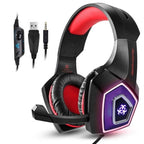 Gaming Headset w/Mic for Xbox, playstation, PS5, PS4, PC, Nintendo Switch - Stereo Bass Headphones 3.5mm - Over Ear Headphones with LED Light, Volume Control, Noise Canceling
