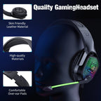 WINGOMART X3 Gaming Headset Over-ear 3.5mm LED Light Stereo Bass Game Headphones with Mic for PC Laptop Gamer Xbox One, PS5, PS4, PC, Nintendo Switch playstation 5 Gaming headset - Black
