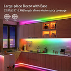 10M 32.8ft LED Strip Lights Smart Phone APP Controlled Sync to Music Waterproof RGB Light Strips Kit compatible W/ Amazon alexa & google IFTTT