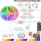 10M 32.8ft LED Strip Lights Smart Phone APP Controlled Sync to Music Waterproof RGB Light Strips Kit compatible W/ Amazon alexa & google IFTTT