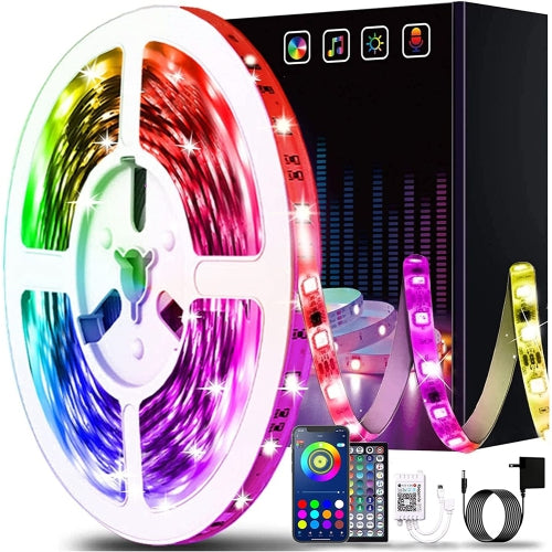LED Strip Lights Kit Flexible Color Changing / RF Remote Wireless & mobile APP /Sync with Music /Waterproof Led Lights Strips 5050 RGB -16.4ft/5m