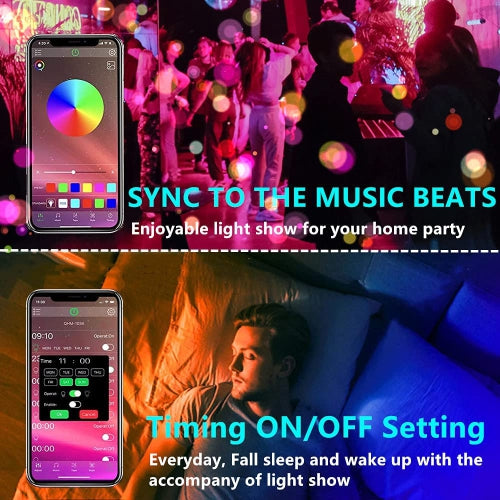 LED Strip Lights Kit Flexible Color Changing / RF Remote Wireless & mobile APP /Sync with Music /Waterproof Led Lights Strips 5050 RGB -16.4ft/5m