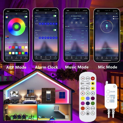 LED Strip Lights Kit Flexible Color Changing / RF Remote Wireless & mobile APP /Sync with Music /Waterproof Led Lights Strips 5050 RGB -16.4ft/5m