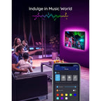 WINGOMART Smart LED Strip 2Meter 6.5FT USB Powered 16 Million Colors RGB led Light for Flat Screen TV LCD, Monitor, Under Cabinet, Bluetooth APP Control & Smart Music Sync