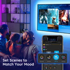 WINGOMART Smart LED Strip 2Meter 6.5FT USB Powered 16 Million Colors RGB led Light for Flat Screen TV LCD, Monitor, Under Cabinet, Bluetooth APP Control & Smart Music Sync