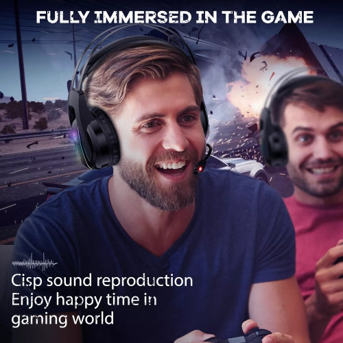 WINGOMART K16 Gaming Headset Over-ear 3.5mm LED Light Stereo Bass Game Headphones with Mic for PC Laptop Gamer Xbox One, PS5, PS4, PC, Nintendo Switch playstation 5 Gaming headset