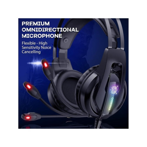 WINGOMART K16 Gaming Headset Over-ear 3.5mm LED Light Stereo Bass Game Headphones with Mic for PC Laptop Gamer Xbox One, PS5, PS4, PC, Nintendo Switch playstation 5 Gaming headset