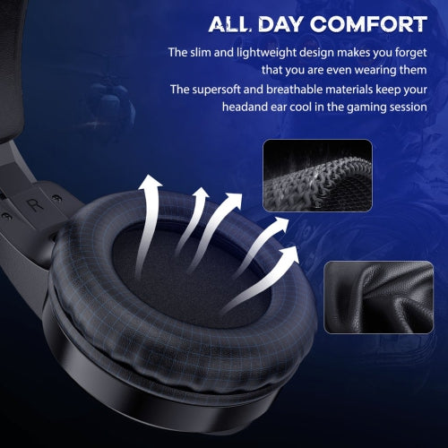 WINGOMART K16 Gaming Headset Over-ear 3.5mm LED Light Stereo Bass Game Headphones with Mic for PC Laptop Gamer Xbox One, PS5, PS4, PC, Nintendo Switch playstation 5 Gaming headset