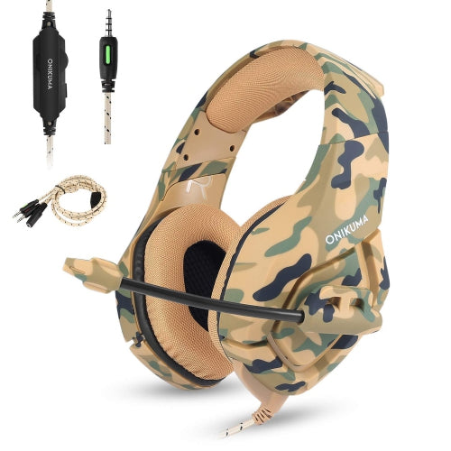 WINGOMART K1B Camouflage Gaming Headset Over-ear 3.5mm Stereo Bass Game Headphones with Mic for PC Laptop Gamer Xbox One, PS5, PS4, PC, Nintendo Switch playstation 5 Gaming headset