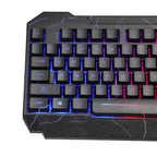 D620 Gaming Keyboard and Mouse Bundle Kit, Rainbow led Light effect Crack Backlit USB Computer Gaming Wired Keyboard and mice bundle set RGB LED Backlit 104 Keys and Mouse combo set