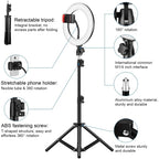 8" RGB LED Ring Light Kit with Tripod Stand & Phone Holder, 26 Colors NEON ring Lighting Scenes Dimmable Selfie for TikTok/YouTube/Live Stream/Makeup/ with remote control