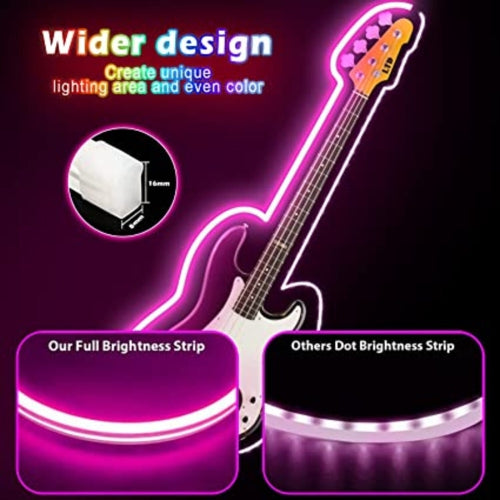 WINGOMART 16.4FT Neon Lights RGB LED Neon Rope Lights W/ Remote Control, Smart LED Neon Light Strip W/ smart APP LED Strip Lights waterproof for Indoors & Outdoors