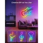 WINGOMART 16.4FT Neon Lights RGB LED Neon Rope Lights W/ Remote Control, Smart LED Neon Light Strip W/ smart APP LED Strip Lights waterproof for Indoors & Outdoors