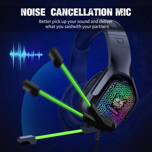 WINGOMART X3 Gaming Headset Over-ear 3.5mm LED Light Stereo Bass Game Headphones with Mic for PC Laptop Gamer Xbox One, PS5, PS4, PC, Nintendo Switch playstation 5 Gaming headset