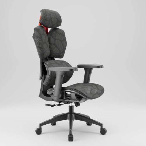 WINGOMART Ergonomic Gaming Chair W/ Adjustable Lumbar Support & 3D Armrests, Reclining Executive Mesh Office Chair with the most Advanced 3D Adaptive Support System - Black / Red