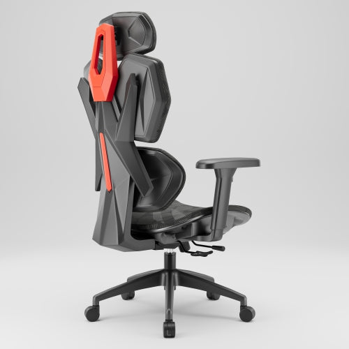 WINGOMART Ergonomic Gaming Chair W/ Adjustable Lumbar Support & 3D Armrests, Reclining Executive Mesh Office Chair with the most Advanced 3D Adaptive Support System - Black / Red