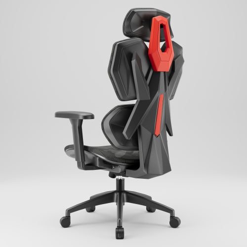 WINGOMART Ergonomic Gaming Chair W/ Adjustable Lumbar Support & 3D Armrests, Reclining Executive Mesh Office Chair with the most Advanced 3D Adaptive Support System - Black / Red