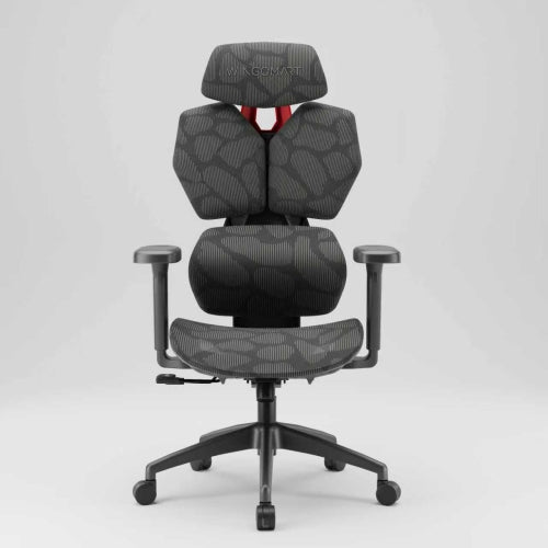 WINGOMART Ergonomic Gaming Chair W/ Adjustable Lumbar Support & 3D Armrests, Reclining Executive Mesh Office Chair with the most Advanced 3D Adaptive Support System - Black / Red
