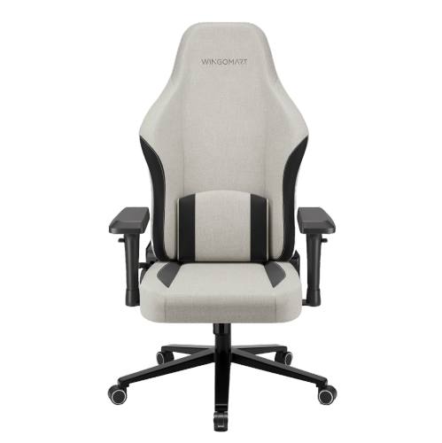 WINGOMART Ergonomic Gaming Chair with Memory Foam Support & 4D Armrests – High-Back 180° Reclining Linen Executive Office Chair with Flat Alloy Base for Premium Comfort