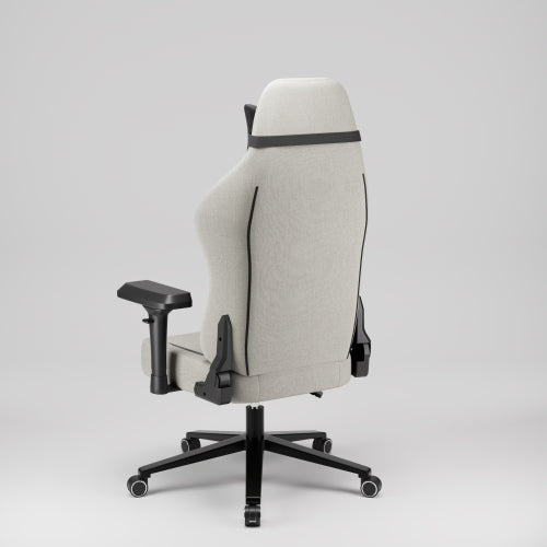 WINGOMART Ergonomic Gaming Chair with Memory Foam Support & 4D Armrests – High-Back 180° Reclining Linen Executive Office Chair with Flat Alloy Base for Premium Comfort