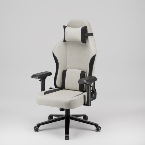 WINGOMART Ergonomic Gaming Chair with Memory Foam Support & 4D Armrests – High-Back 180° Reclining Linen Executive Office Chair with Flat Alloy Base for Premium Comfort