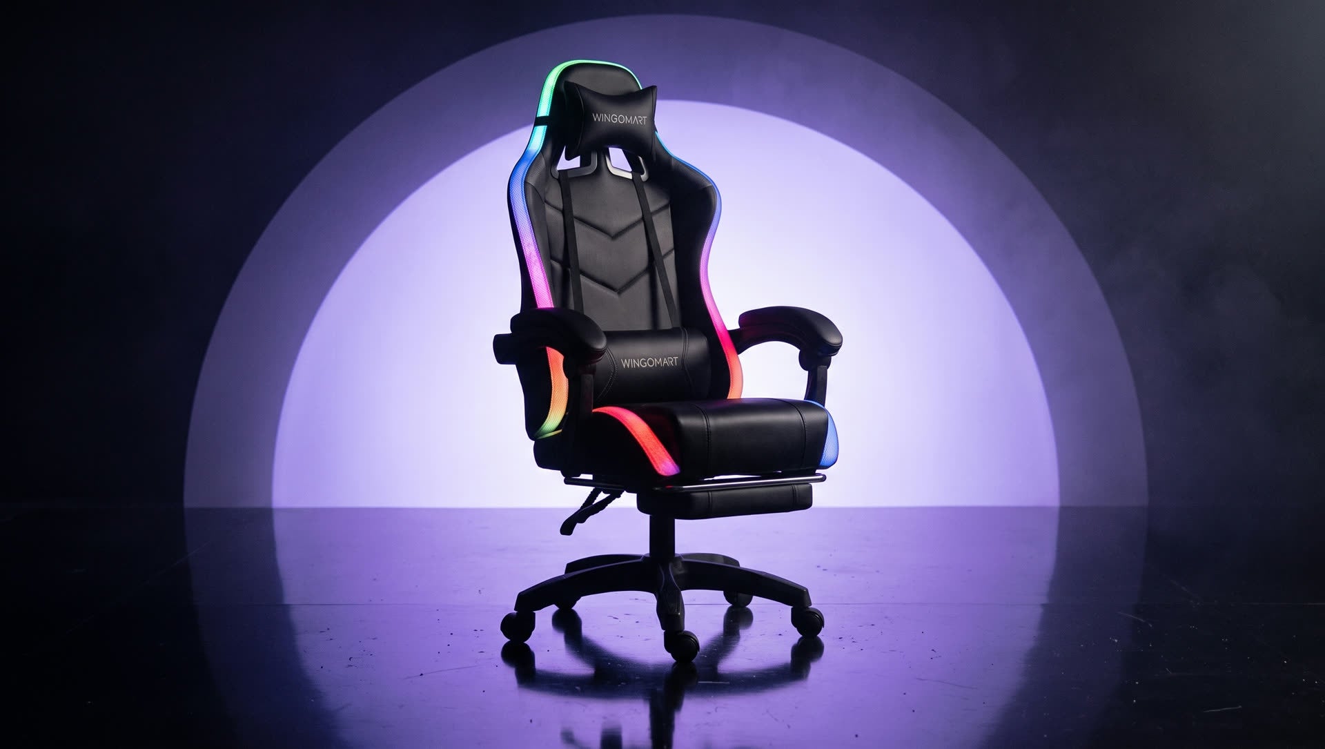 WINGOMART RGB PRO gaming chair in Stealth Black