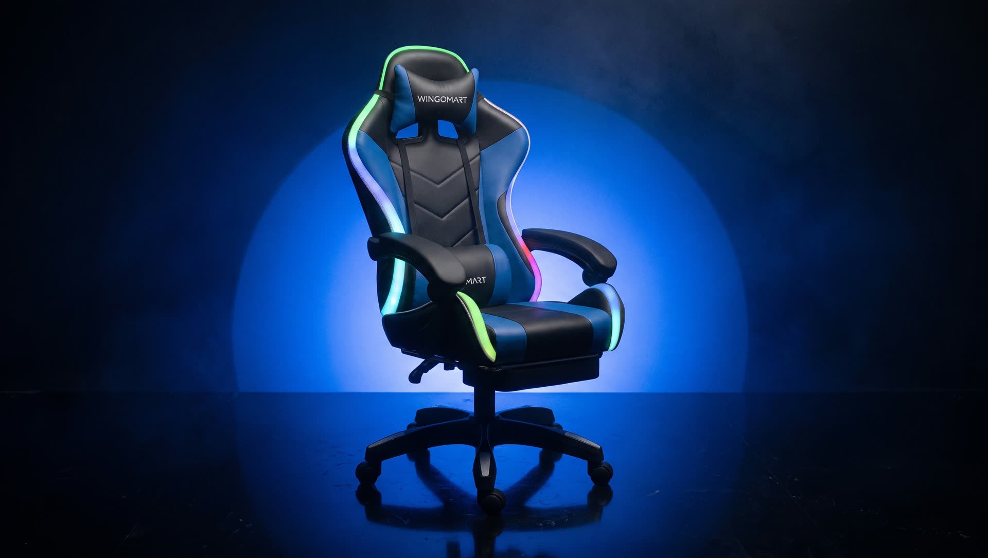 WINGOMART RGB PRO gaming chair in Blue