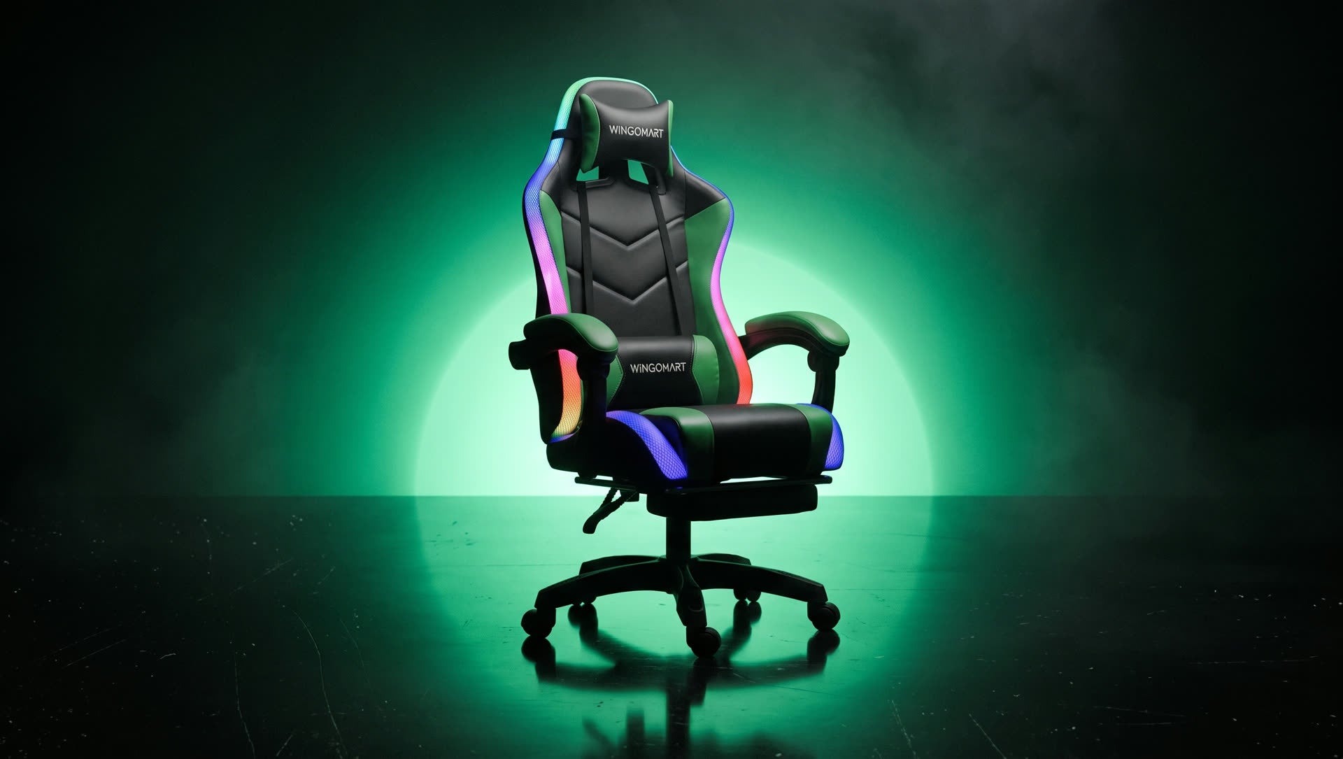 WINGOMART RGB PRO gaming chair in Green