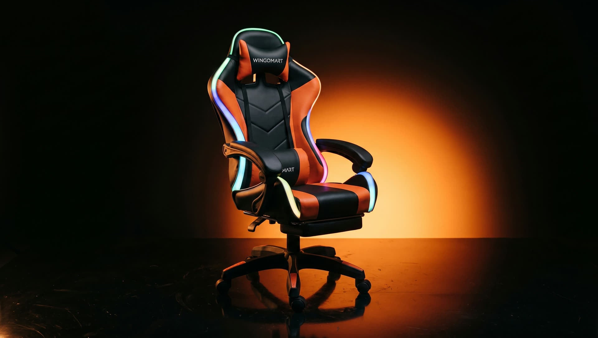 WINGOMART RGB PRO gaming chair in Orange